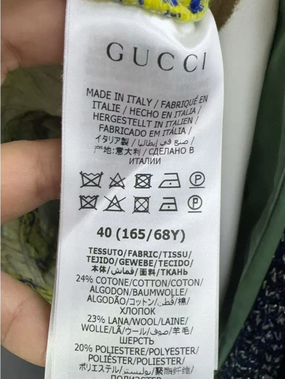 🚩steal Gucci Yellow and Navy Plaid High-Waist Bouclé Shorts - Picture 8 of 8